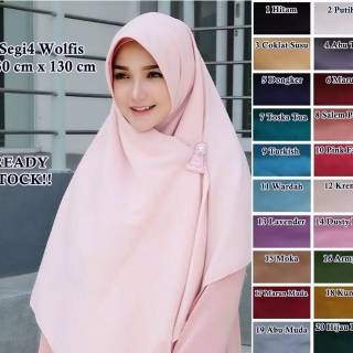  Jilbab  Wolfis  ukuran 130x130 READY STOCK Shopee Indonesia