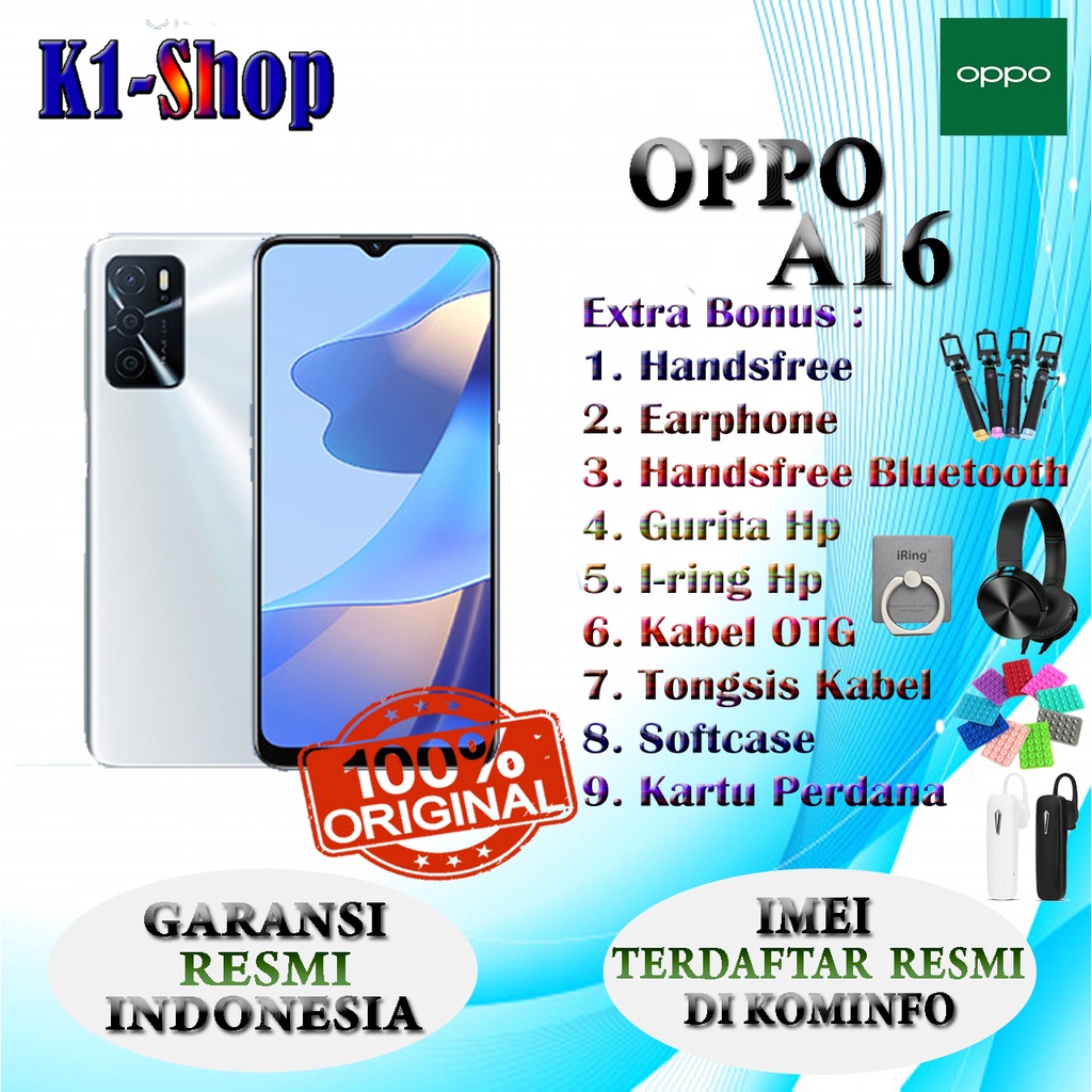 HP BARU OPPO A16 RAM 3/32GB & RAM 4/64GB GARANSI RESMI OPPO INDONEIA-RAM 4/64 Silver