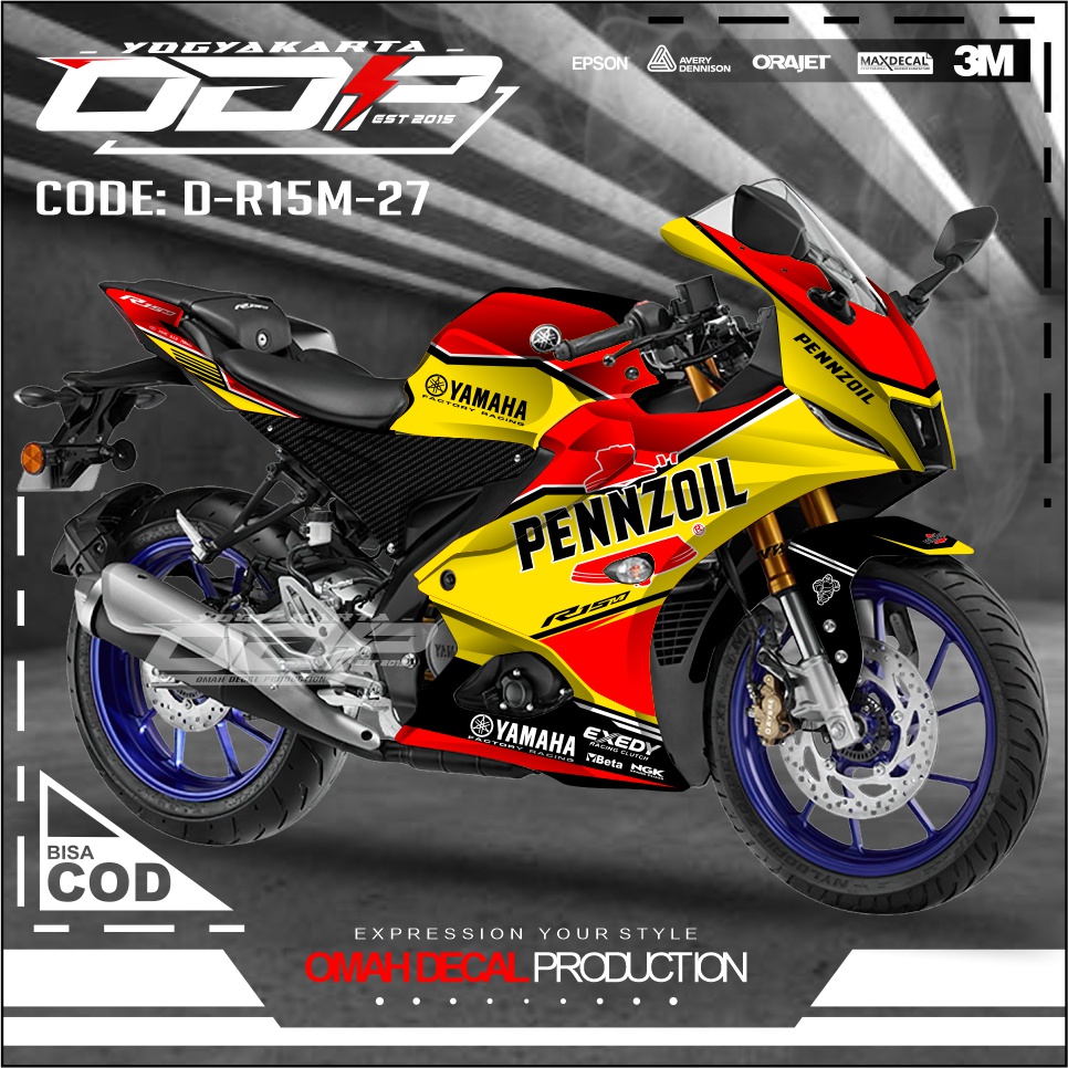 DECAL STIKER R15M V4 V1 V2 V3 V4 DEKAL MOTOR R15M YAMAHA DEKAL TERBAIK TERLARIS DAN KULITAS TERBAIK 