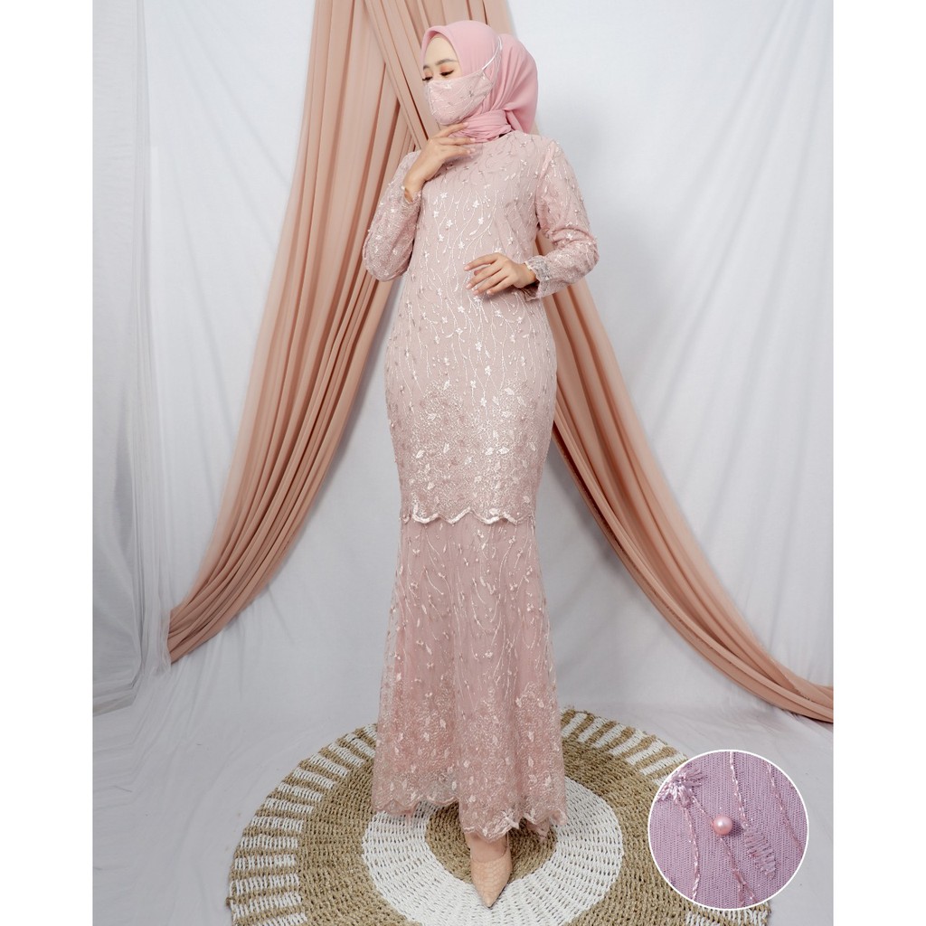 PROMO LONG DRESS MARMAID TULLE MUTIARA BORDIR / LONG DRESS DUYUNG TULLE MUTIARA BORDIR