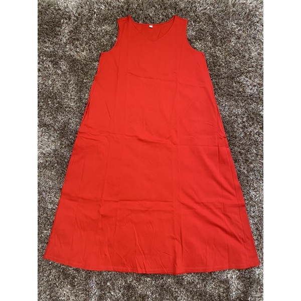 Preloved Dress Uniqlo, Dress Panjang, Rok Wanita, Dress Santai