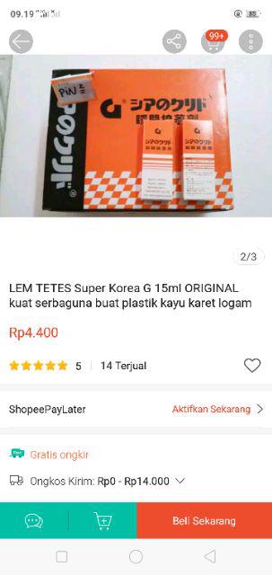 Lem Tetes Super Korea G 15ml Original Kuat Serbaguna Buat Plastik Kayu Karet Logam Kulit Keramik