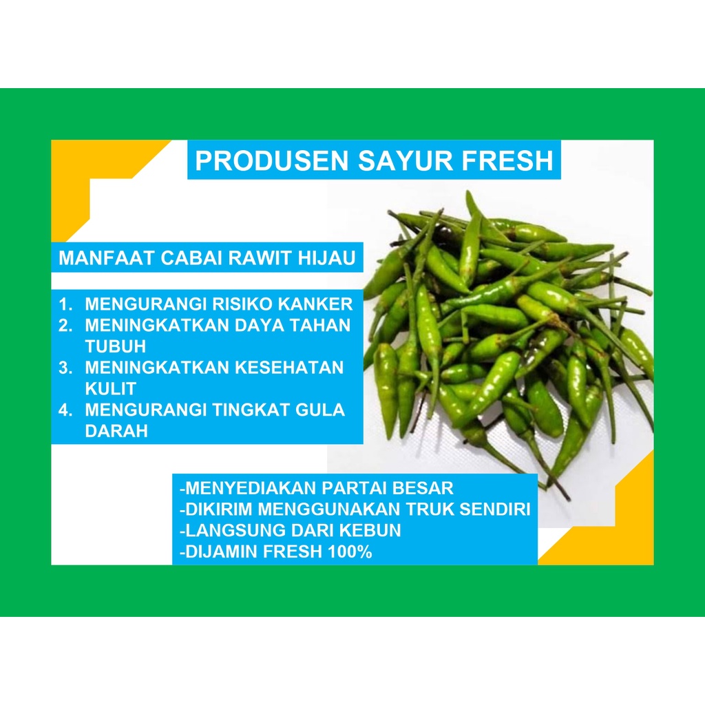 

Cabe Rawit Hijau Fresh Di Pilih Langsung Oleh Petani