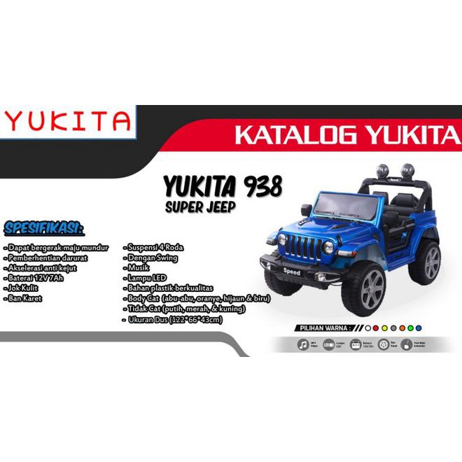 Mainan Anak Mobil Aki Jeep Yukita 938