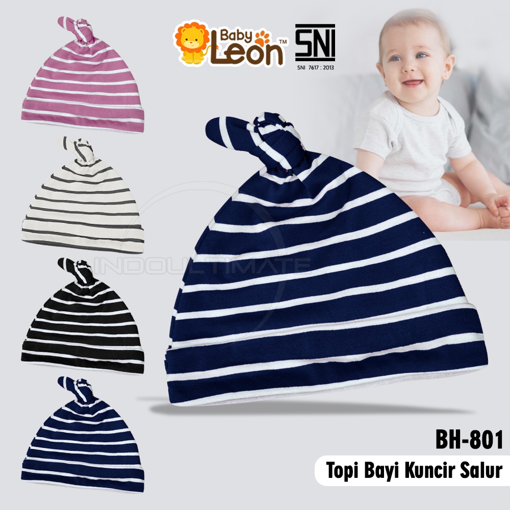 BH-801 Topi Bayi Newborn BABY LEON Topi Anak Bayi Baru Lahir Topi Bayi Laki Laki Perempuan Topi Bayi Kuncir Kupluk Bayi Baru Lahir Topi Bayi Baru Lahir Perlengkapan Bayi Baru Lahir