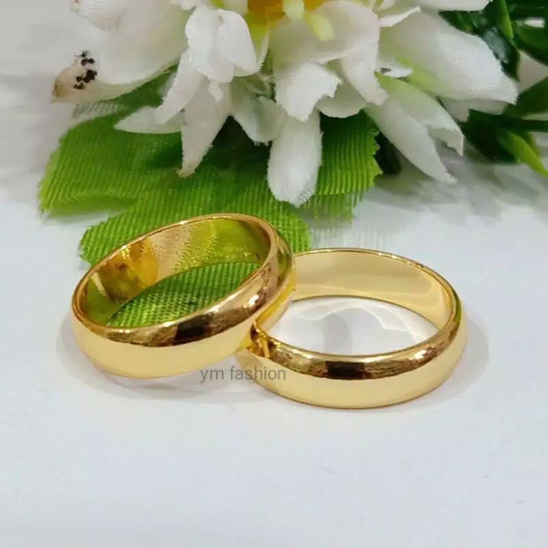 cincin dewasa couple, cincin tunangan, perhiasan xuping lapis emas