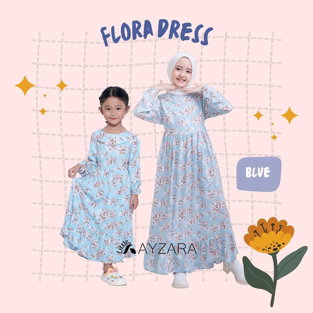 Dress anak perempuan usia 4-10 tahun Ayzara Dress Kids Rayon Premium