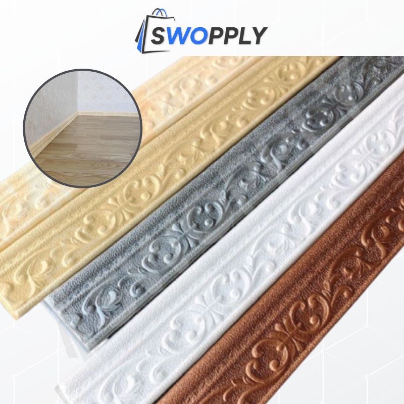 Swopply - HL0207 Wallpaper Dinding 3D Strip Perbatasan Pinggir Sticker Border