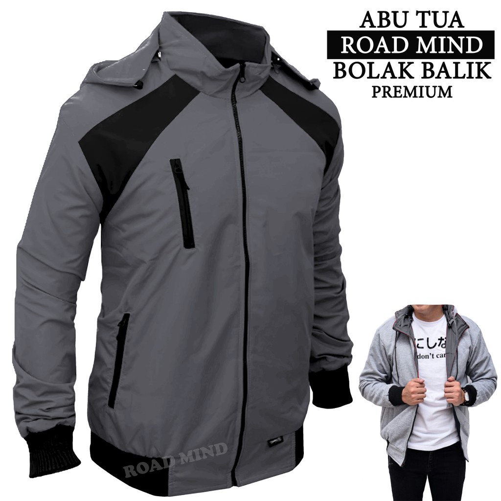 JAKET MOTOR ROADMIND TERBARU 2021 jaket bolak balik 2in1 jaket parasut pria bisa bolak balik jaket b