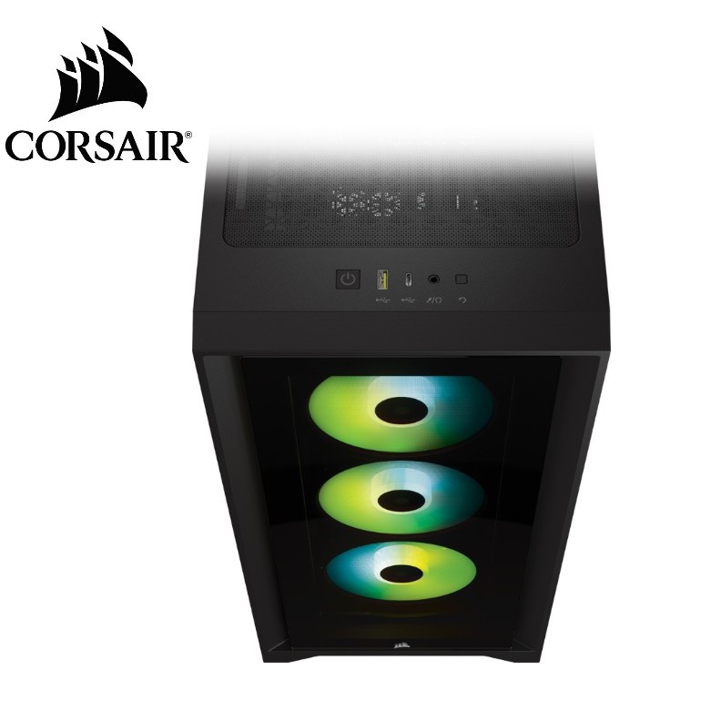 Corsair iCUE 4000X RGB Tempered Glass Mid Tower ATX Case Black