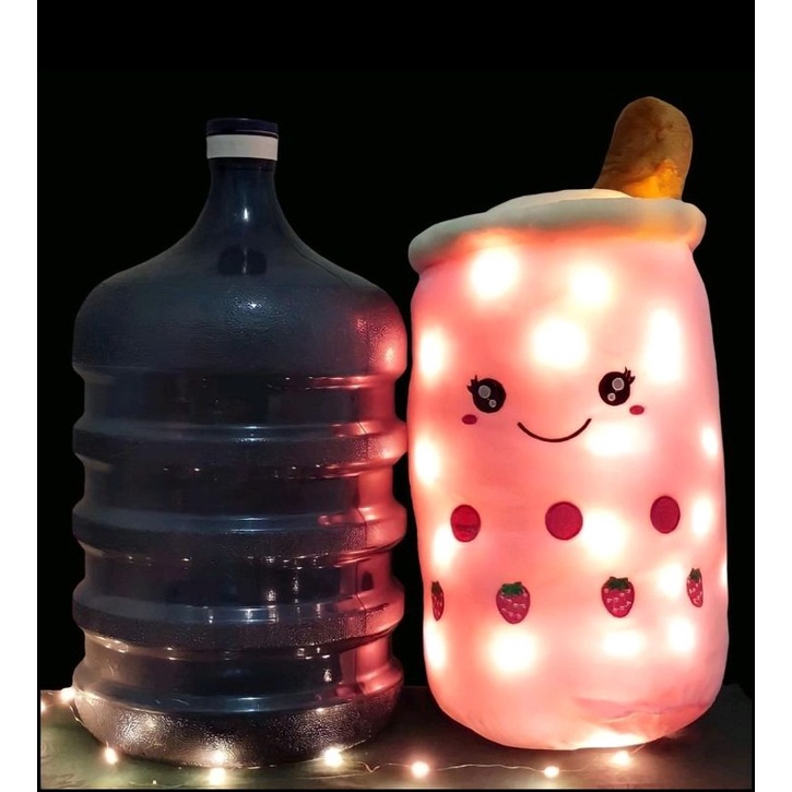 Ice Boneka BOBA JUMBO LED Ping strawberry & Coklat / tinggi 60CM
