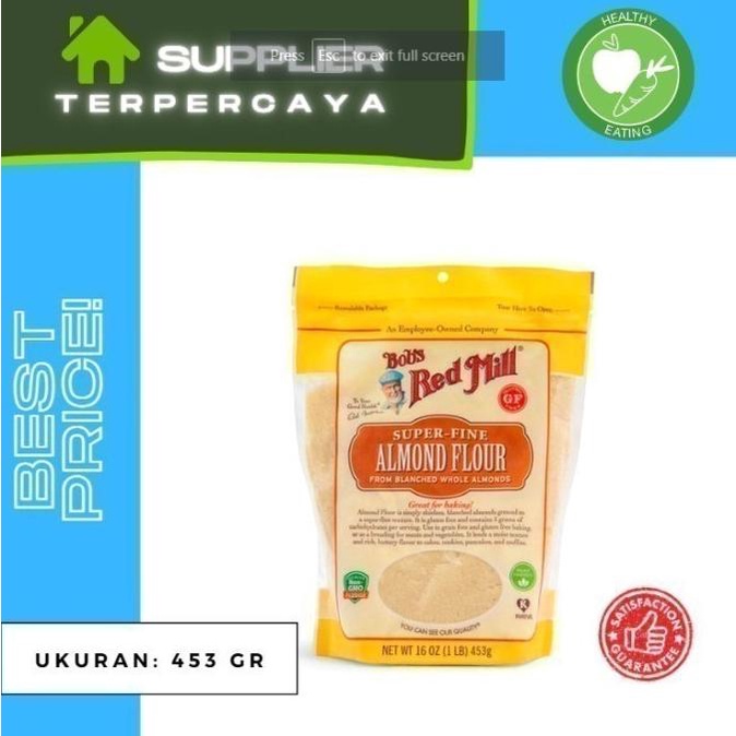 

BAYAR DITEMPAT Bob's Red Mill Almond Flour 453gr | GF - Non GMO - Tepung Vegan