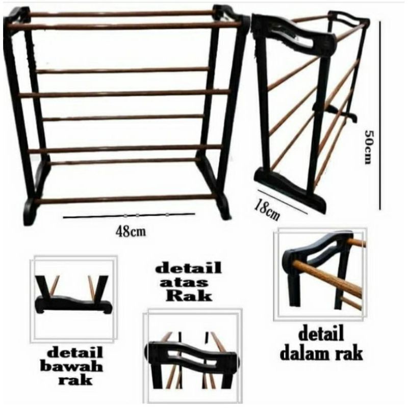 Rak Sepatu Sandal 4 Susun Vinoda Tempat Serbaguna Portable Tempat Alas Kaki