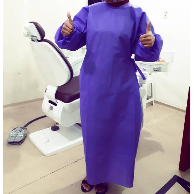 Gown surgical murah / apd gown spundbond 75 gr / jubah operasi / apd medis / apd gown /hazmat medis