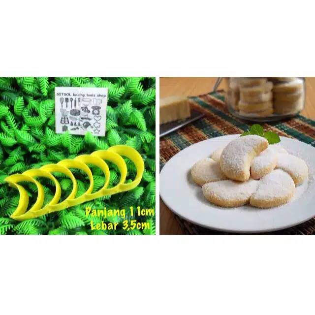 Cutter Cetakan Kue Kering Plastik Bentuk Bulan Sabit