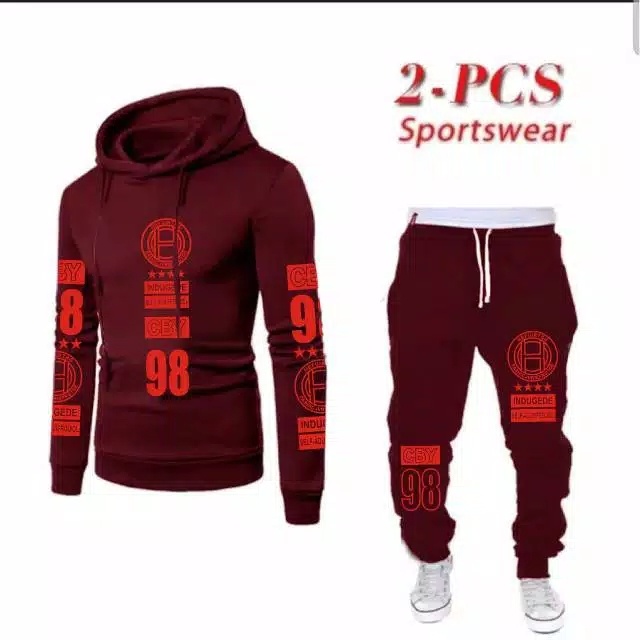 N_S Stelan 1Set Sweater Hoodie Panjang+Celana Jogger Panjang Cby_98