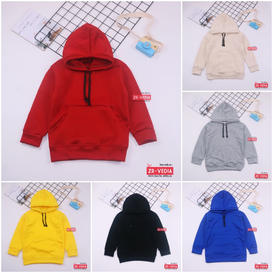 Hoodie Anak Polos uk 6-7 Tahun / Universal IMPORT Baju Hangat Anak Laki Perempuan Sweater Panjang