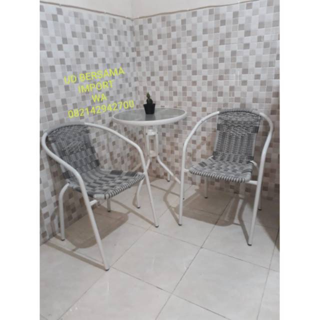 kursi meja taman teras cafe 1 set