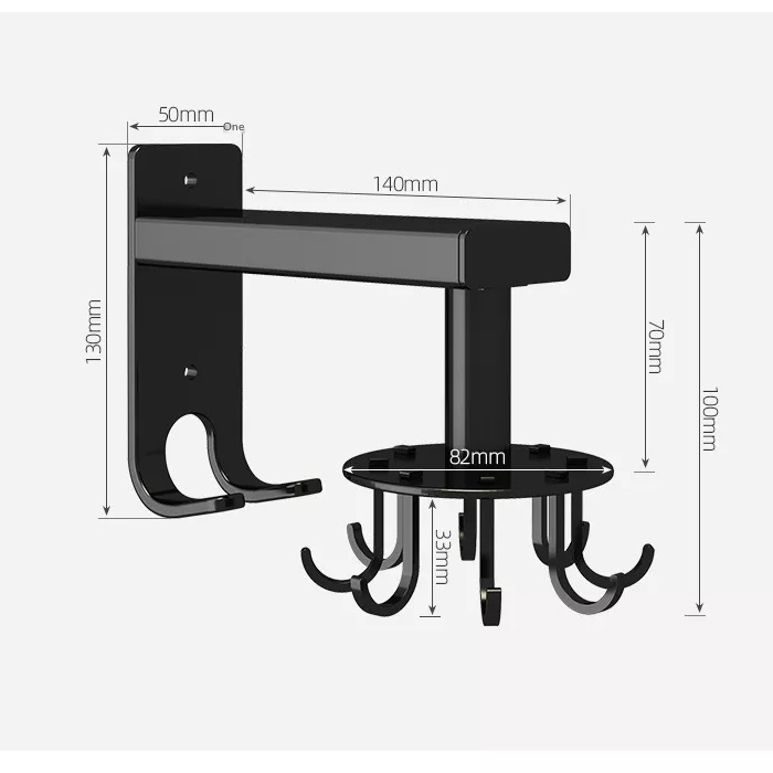 Rak Putar Serbaguna Gantungan Alat Dapur 8 Kait Gantungan Hook Stainless Steel