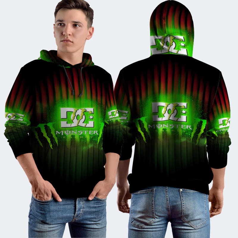 Jaket Hoodie Fullprint MX DC Shoes Sports Bahan Polyester Jersey