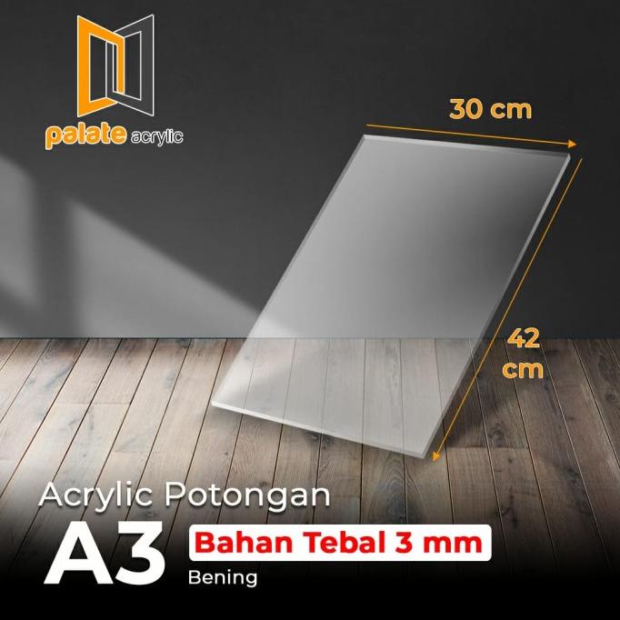 

Acrylic / Akrilik Lembaran Uk. A3 Tebal 3mm bening