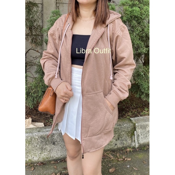 Oversize Hoodie zipper Wanita Switer polos Hodie Korean Style by Libra