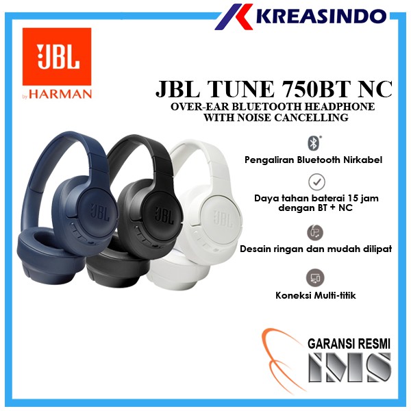 JBL TUNE 750BT / T 750BT / T750 BT / T750BT Noise Cancelling Resmi