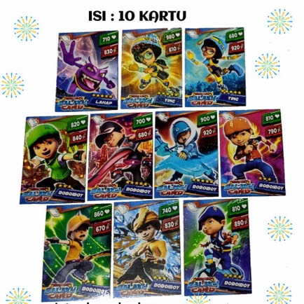 ⚡Cuci gudang⭐ Mainan Kartu uno boboboy / Trading Card Game Boboiboy Galaxy 1 Pack isi 10 Kartu / MAI