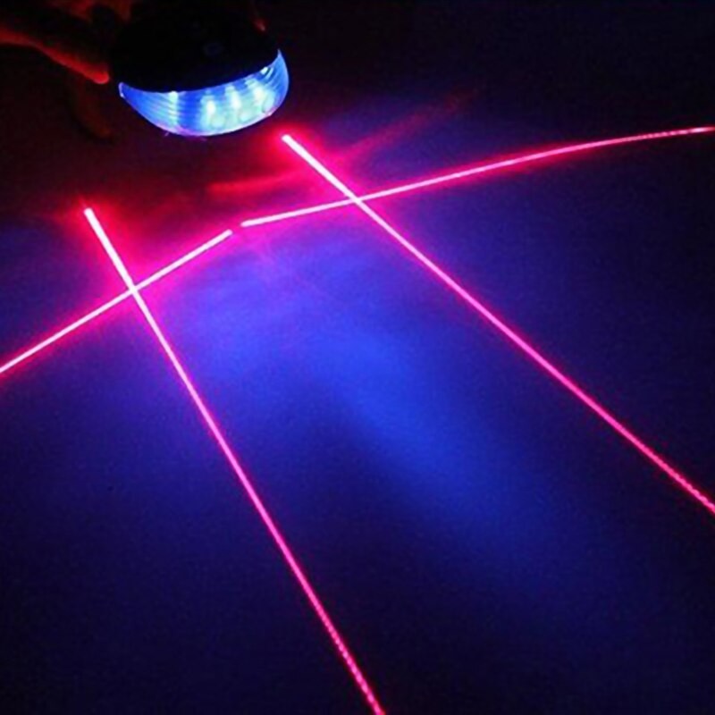 YGRETTE - RED / BLUE LED Bicycle Laser Strobe Tailight 5 LED / Lampu Belakang Sepeda 5LED With Laser