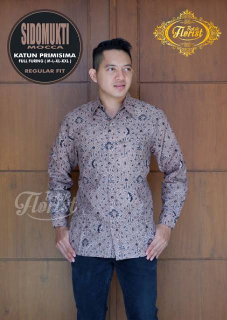 HARGA PRODUSEN Batik Solo SIDOMUKTI Kemeja Pria Katun Halus Sragenan Full Furing