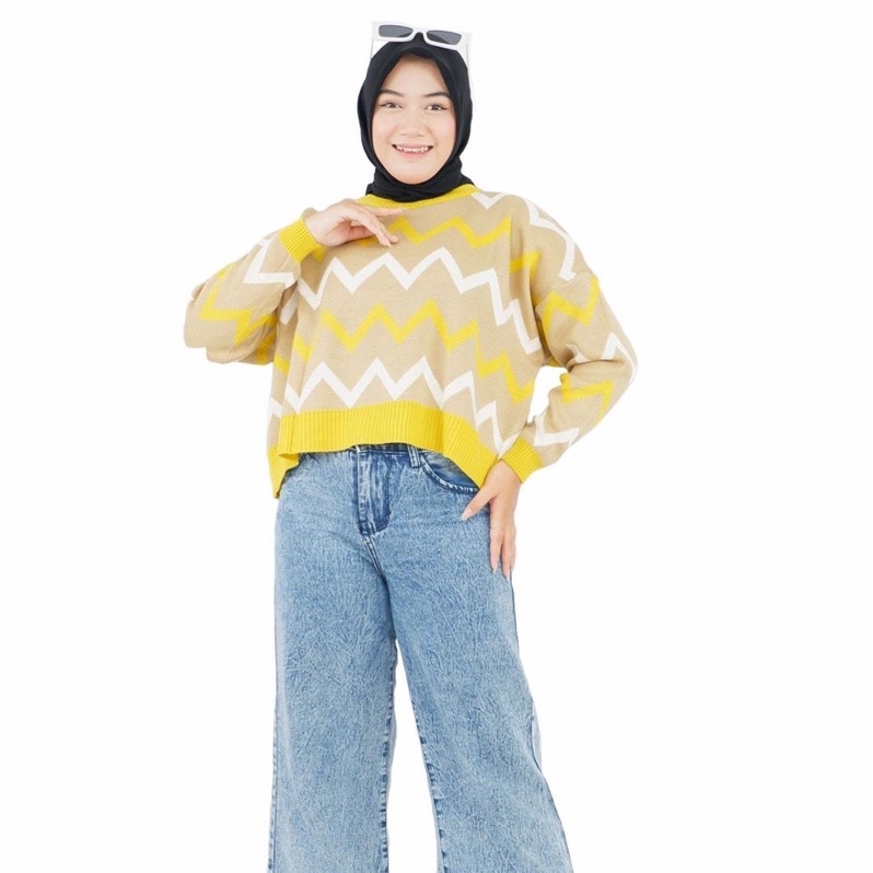 Lizzy - KOREAN KNITWEAR YUMNA ZIG-ZAG PREMIUM