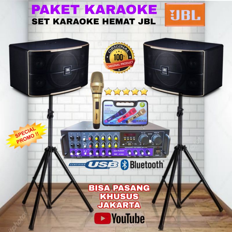 PAKET HEMAT SPEAKER KARAOKE JBL PASSION 10 ORIGINAL||SPEAKER JBL+AMPLIFIER BLUETOOTH