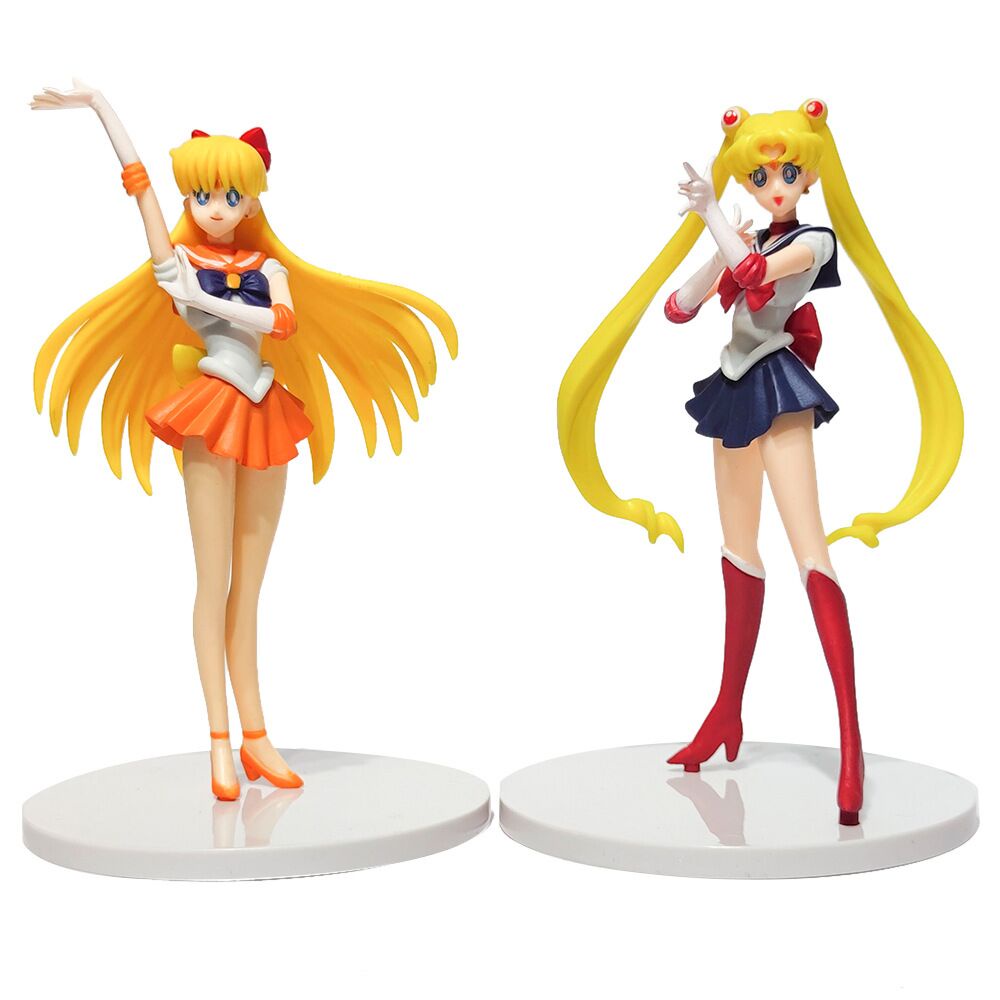 5pcs / Set Mainan Action Figure Anime Sailor Moon Kawaii 18cm Bahan PVC Untuk Dekorasi Meja