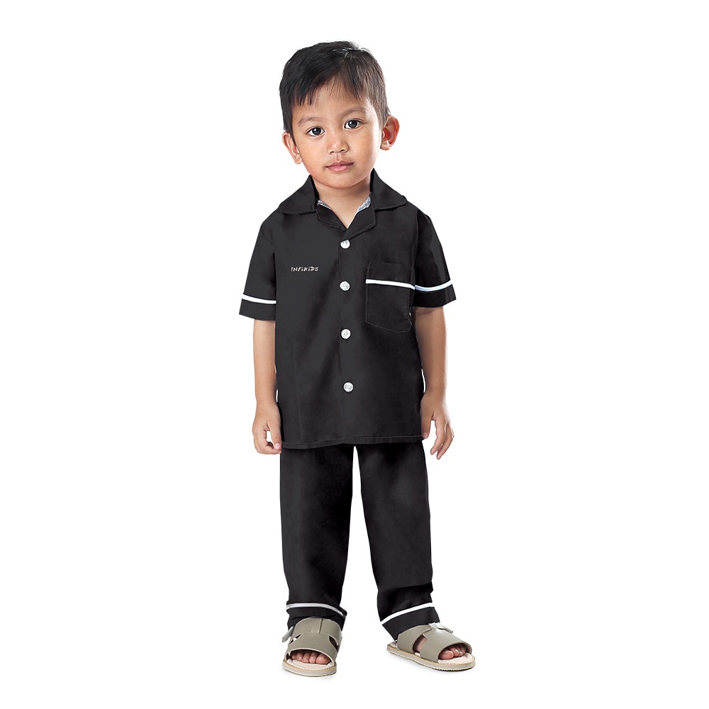 piyama anak  laki laki  warna hitam baju  tidur anak  cowok 