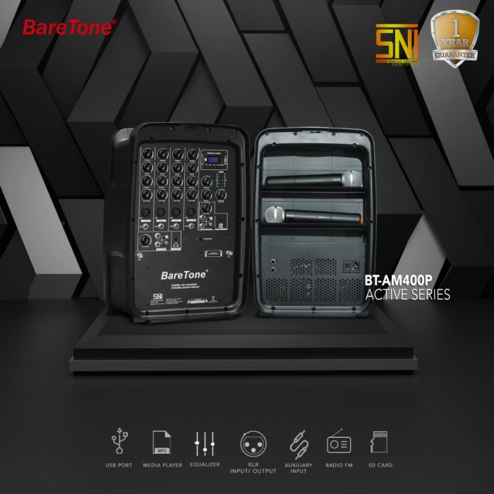 Speaker Aktif BareTone AM400P With Power Mixer SPEAKER 10 INCH 1 SET