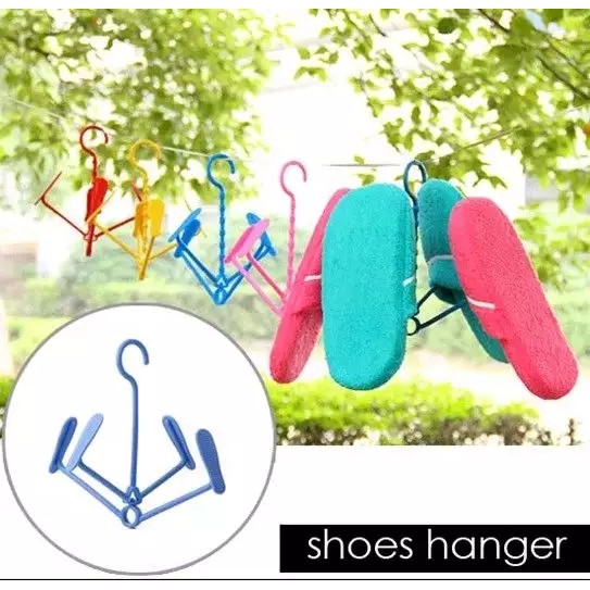 Gantungan tempat sepatu sandal tas plastik Jemur shoe hanger shoes dry