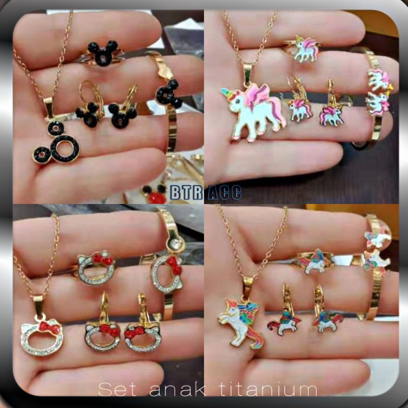 perhiasan set anak titanium grosir