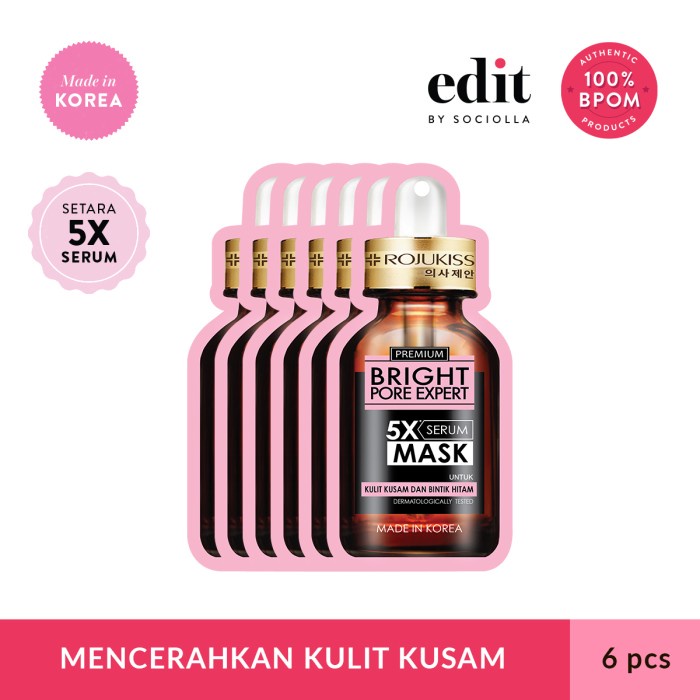 ROJUKISS BRIGHT PORE EXPERT 5X SERUM MASK (6 PCS)- EDIT BY SOCIOLLA