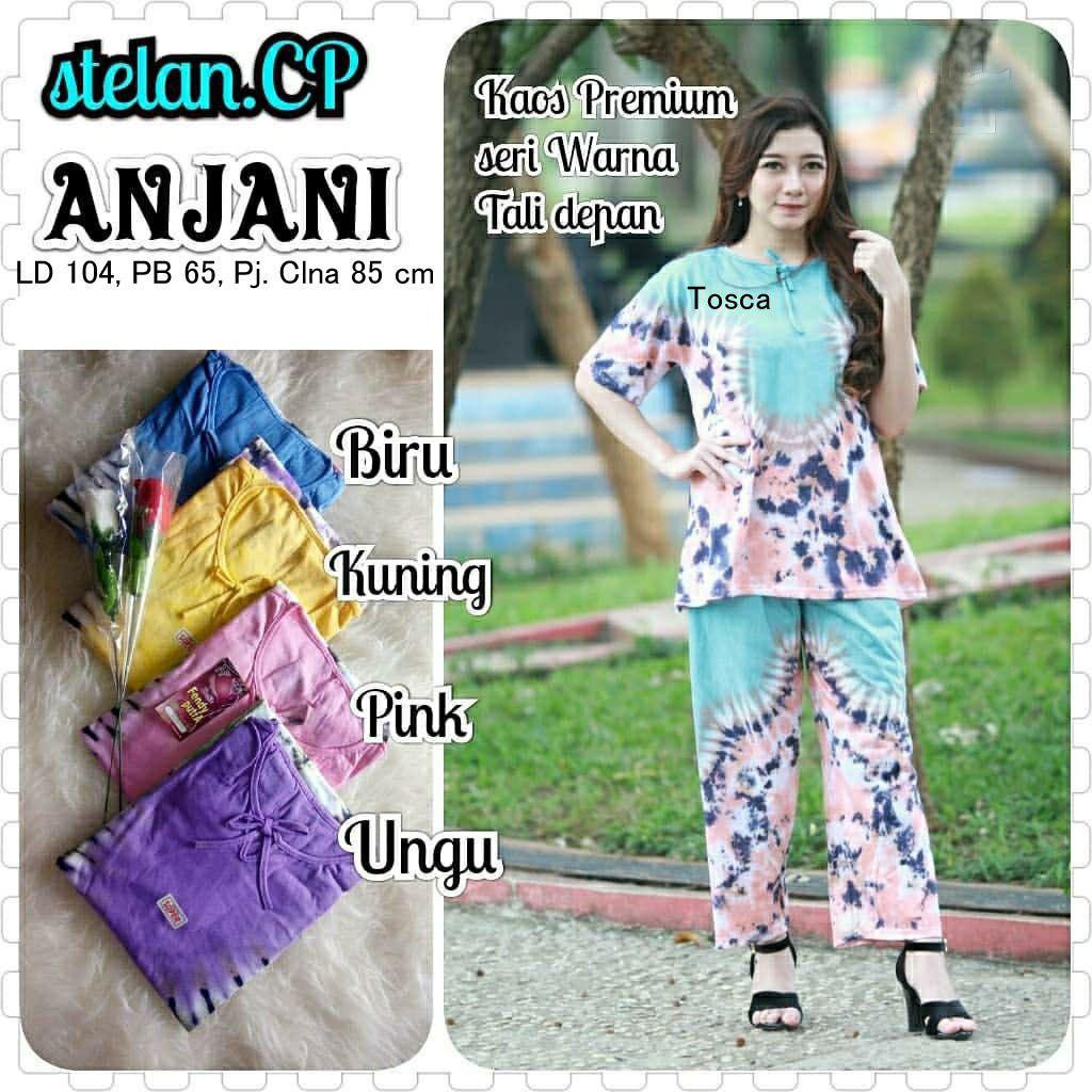 setelan celana Kaos Anjani Setelan CP Kaos Pelangi