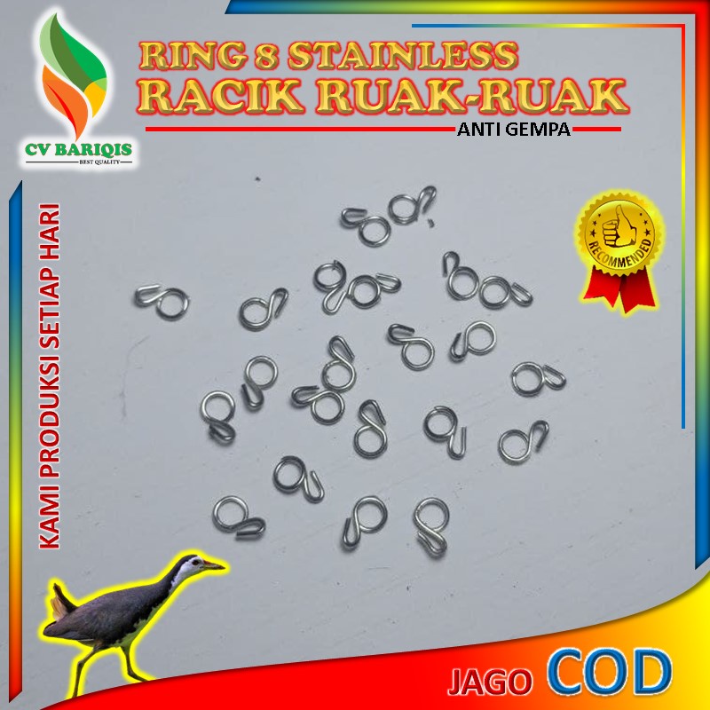 Ring 8 Untuk Jerat Jontrot Pikat Racik Burung Ruak-Ruak Ruak2 Truwok 100 Pcs Bonus 20 Pcs