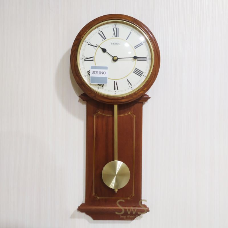 Jam Dinding SEIKO QXC213 QXC213B Case Kayu Original Swing Pendulum