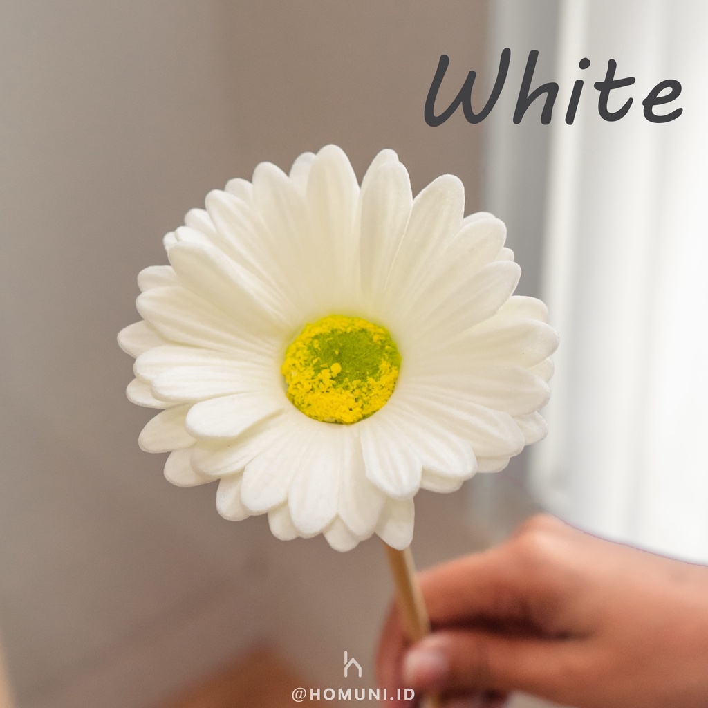 Bunga Daisy Gerbera Artificial High Quality/Bunga Palsu Real Touch-White