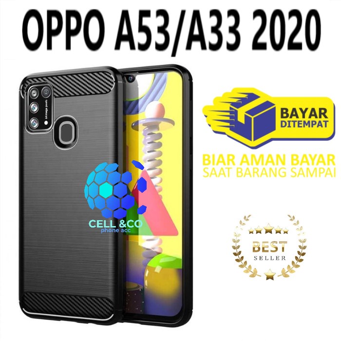 CASE CARBON OPPO A53 A33 2020 casing hp silikon softcase case premium carbon cover