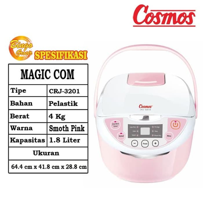 MAGIC COM RICE COOKER CRJ COSMOS 3201 D - Merah Muda