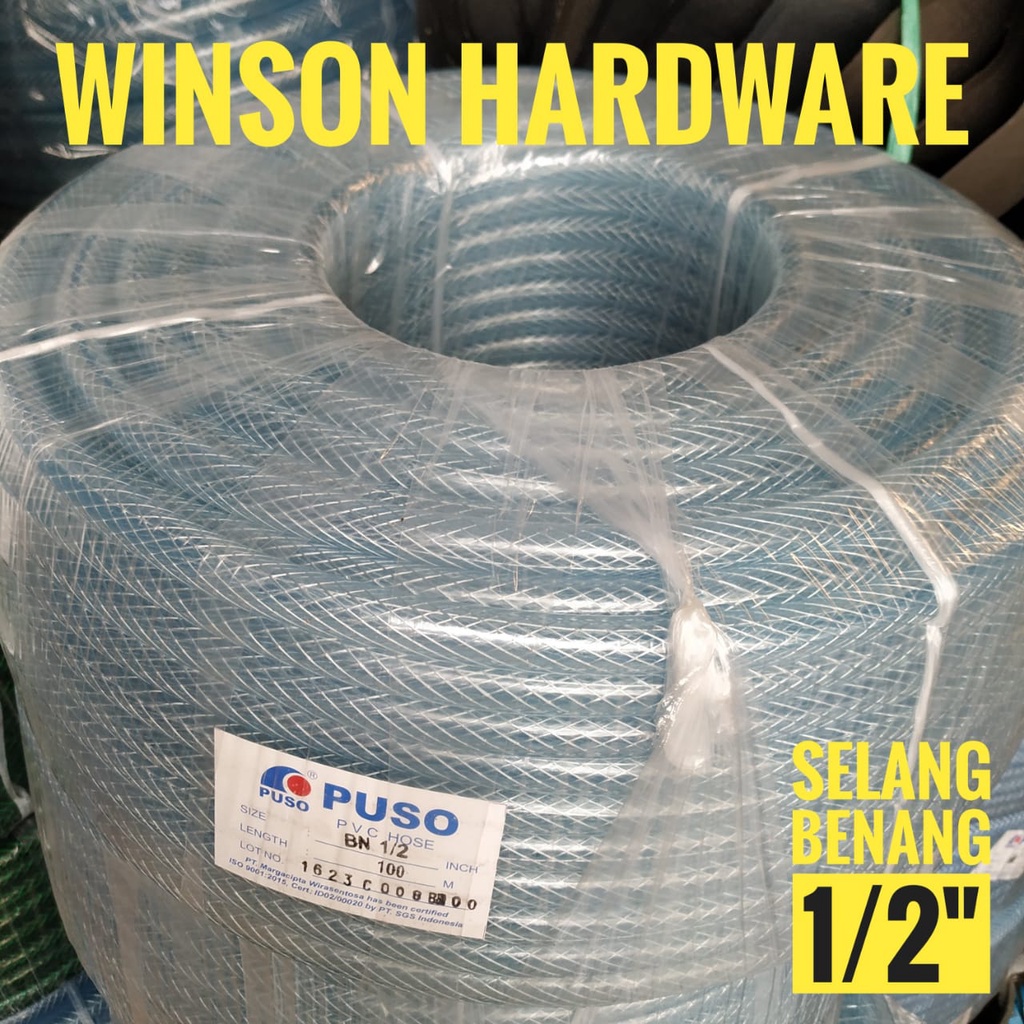 Selang Air Benang Nylon Nilon 1/2" PUSO Panjang 100m Serat PVC 100 meter