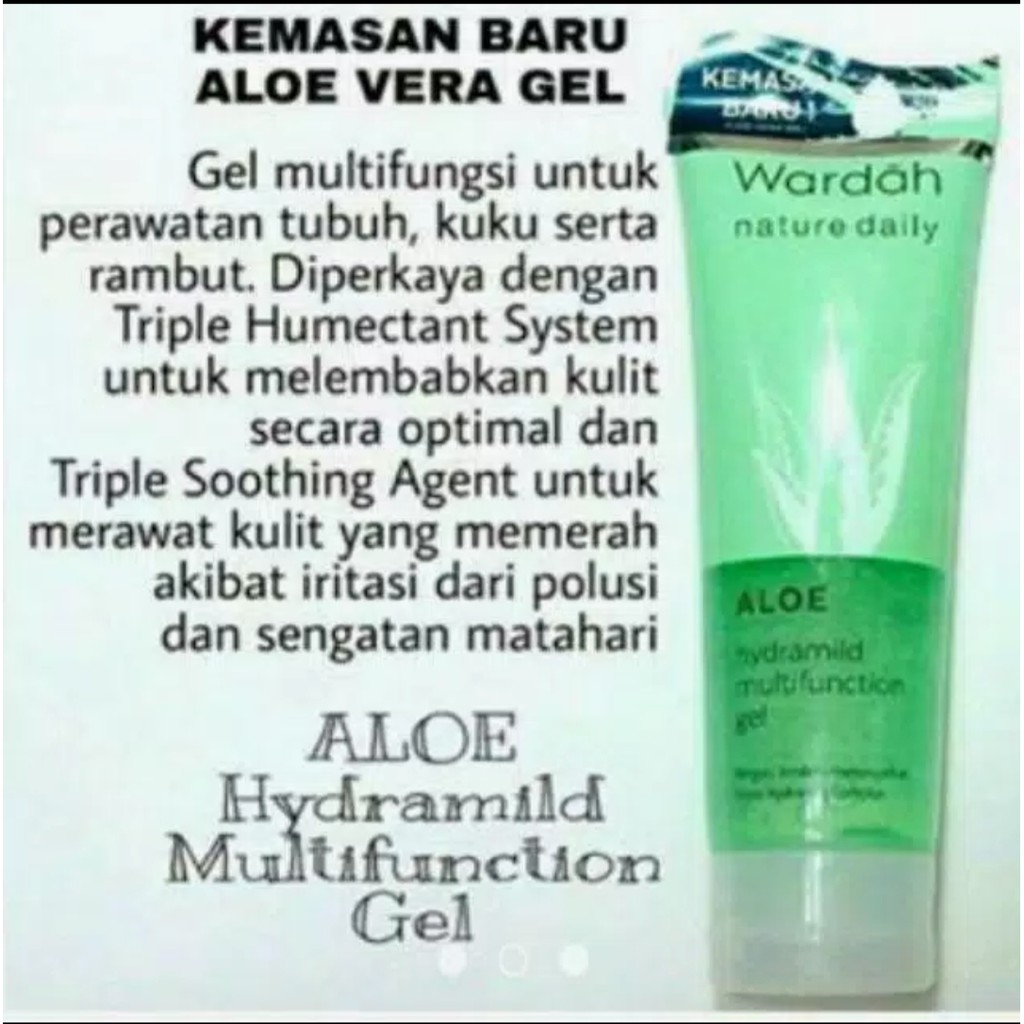 ❣️Rakkistore99❣️Wardah Nature Daily Aloe Hydramild Multifunction Gel 100ml (100% Original)