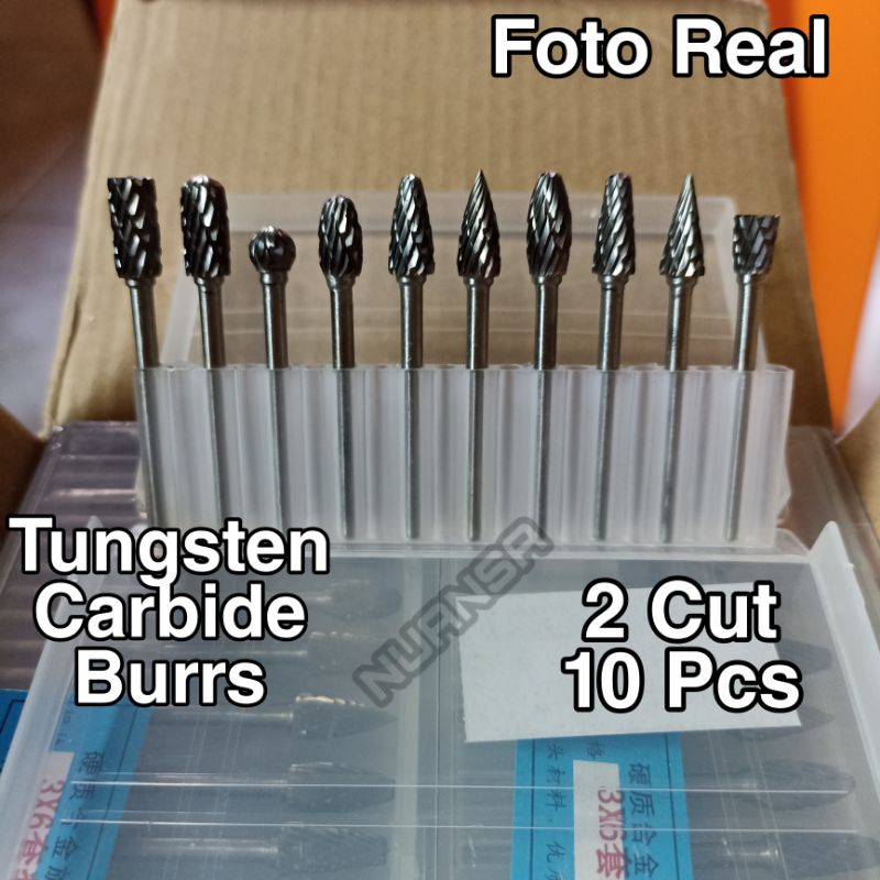 10pcs Mata Bur Tuner Rotary Burr Porting Set Tungsten Carbide Grinding Cutting Porting Mini Grinder Drill Bor Solid Tct dual patent