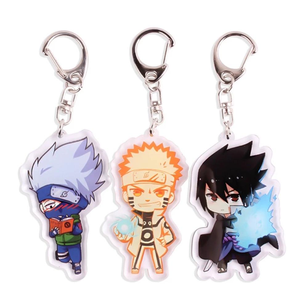 Lanfy Naruto Gantungan Kunci KeyRing Kartun Gaara Uchiha Itachi Kakashi Sasori Naruto Liontin