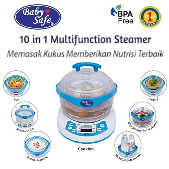 Baby Safe 10 in 1 Multifunction Steamer LB005 / Alat Pengolah Makanan Bayi