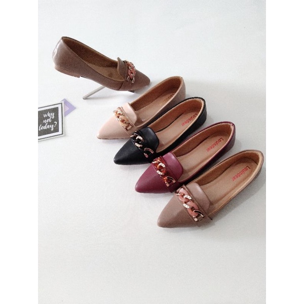 SALE... SALE... LOUISDEAR Sepatu flat bahan dove B74